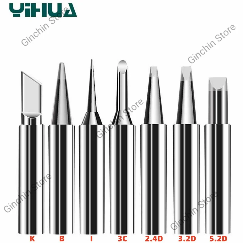 YIHUA 902 Soldering Iron Tips Pure Copper Lead Free Replacement for for 995D+-I 938BD+-I 853AAA+-I Soldering Station Handle