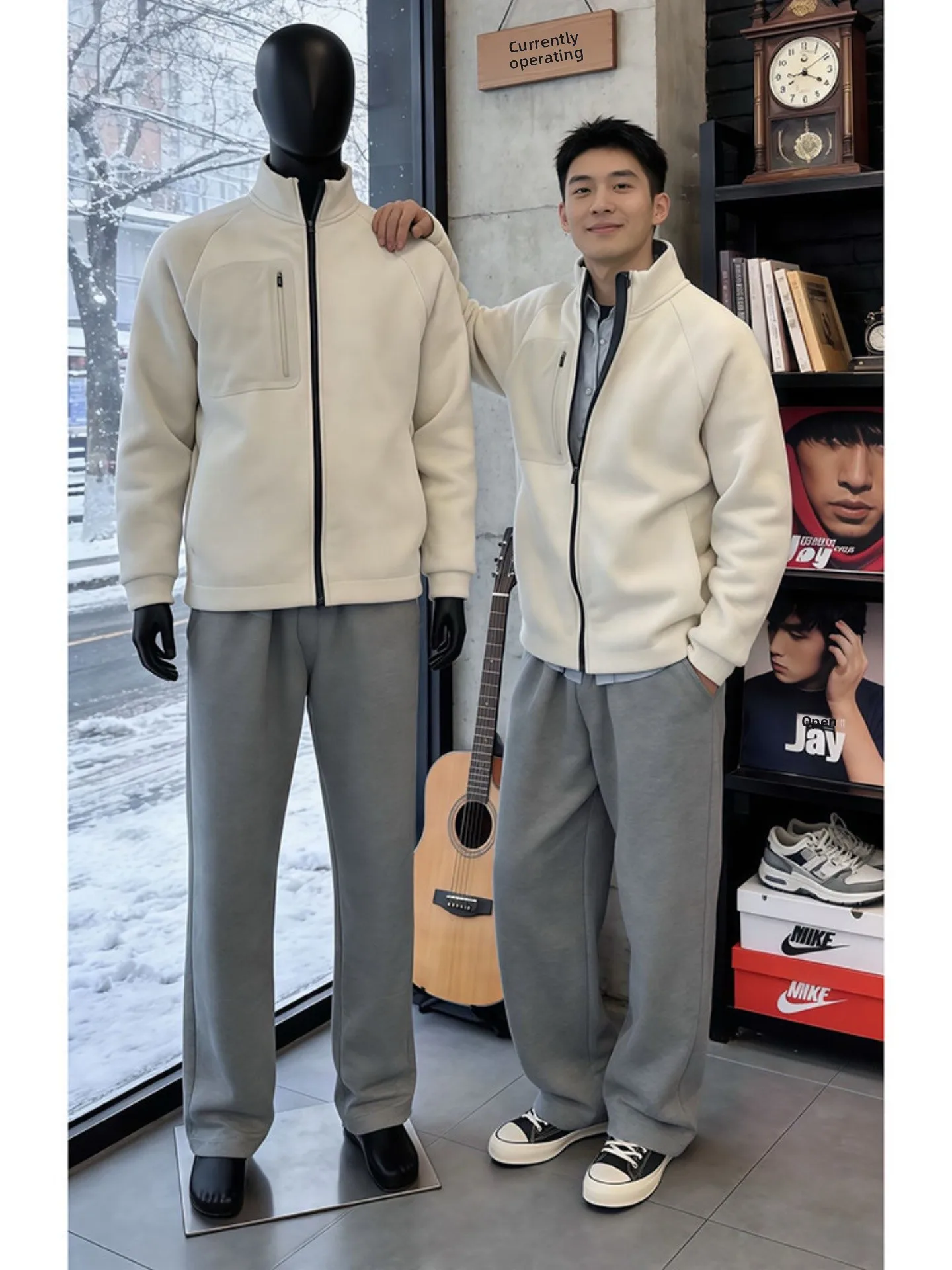 

Мужская зимняя куртка из овечьего флиса с воротником-стойкой, ветрозащитная, для активного отдыха и велоспорта, утепленная, теплая одежда