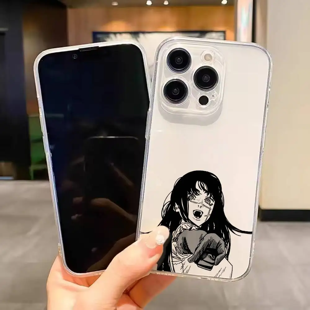 

asa mitaka Chainsawman For iPhone 17 16 15 14 13 12 11 Mini Pro Max Plus Transparent Cover Phone Case