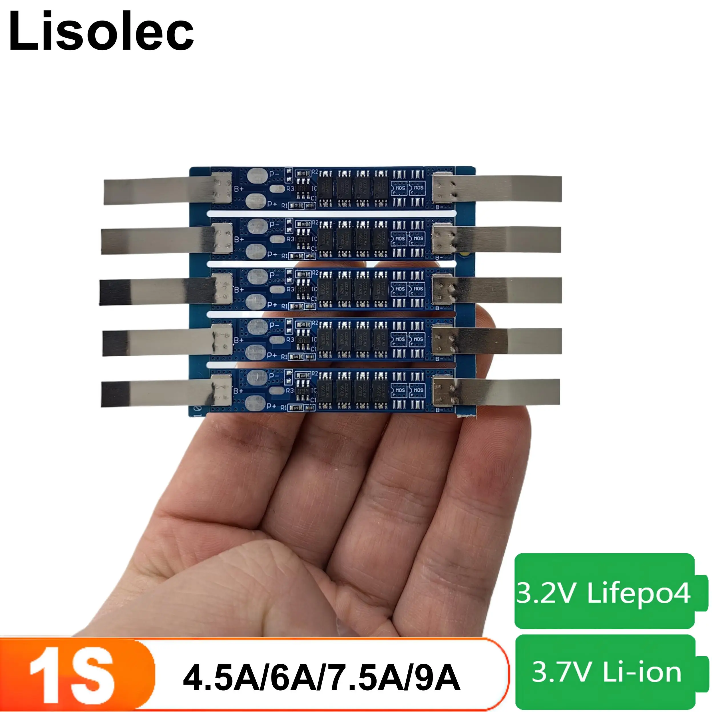 1S BMS 18650 21700 14500 32650 32700 3.2V Lifepo4 3.7V بطارية ليثيوم أيون 4.5A 6A 7.5A 9A تهمة التفريغ لوح حماية