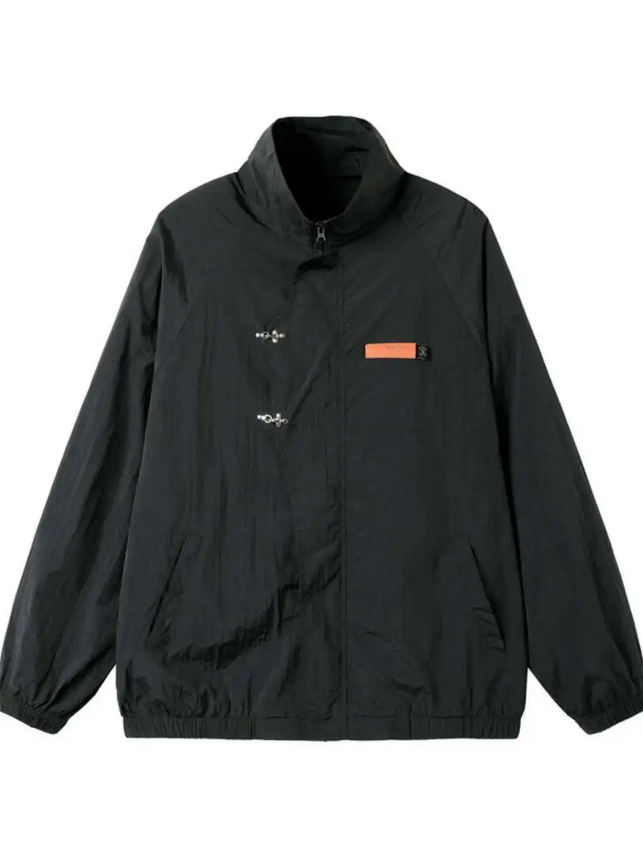 

Новая мужская свободная легкая дышащая куртка с защитой от солнца, летняя верхняя одежда в китайском стиле с застежкой-пряжкой в виде авиационной пряжки