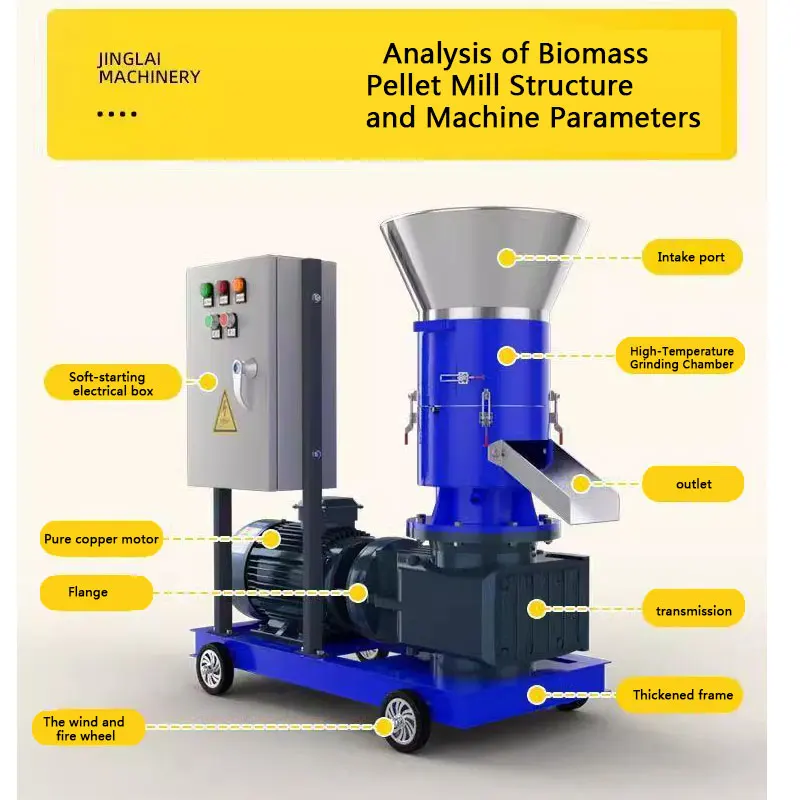 Multifunctional wood chip biomass straw pellet machine Flat mold small wood pellet mill feed processing machine