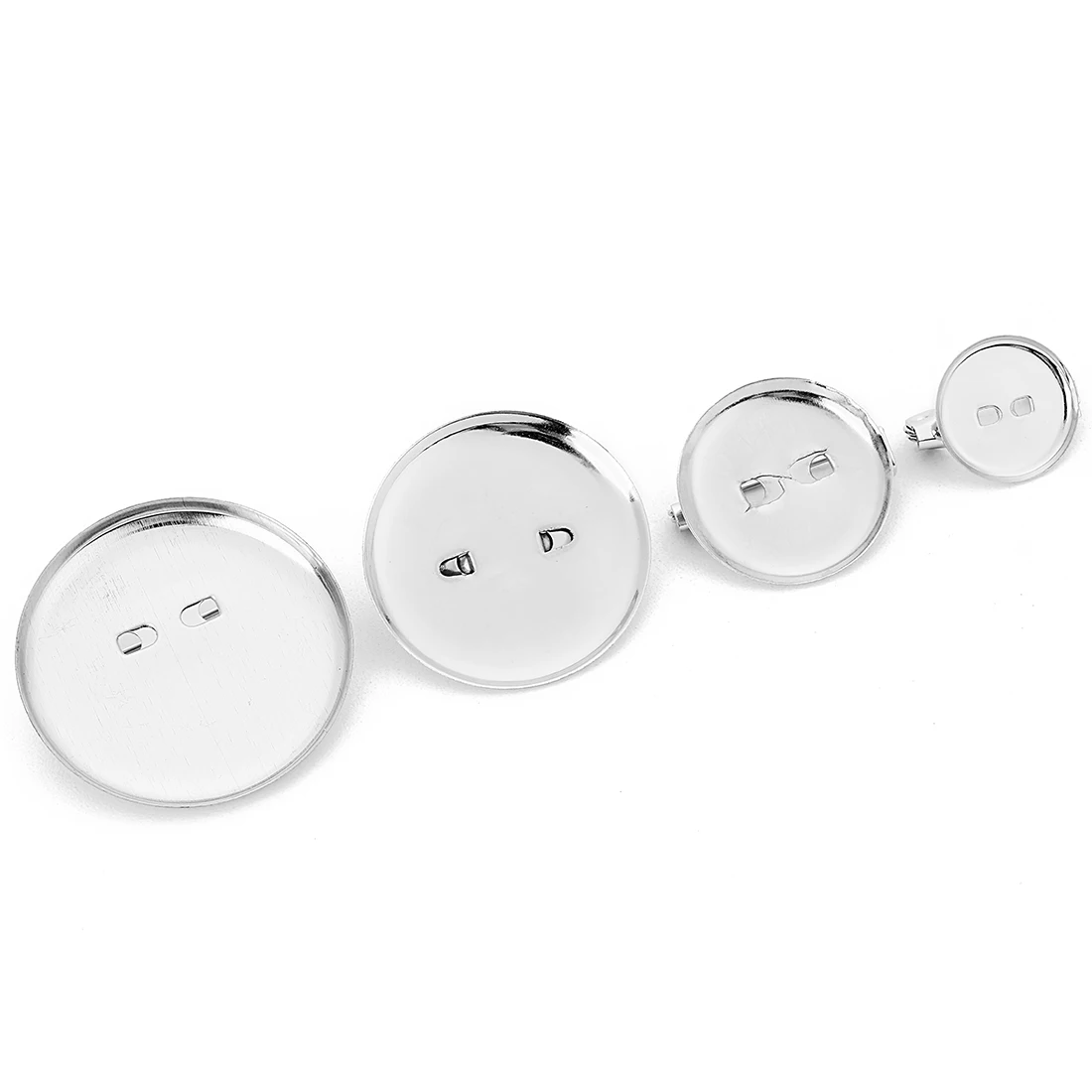 50 قطعة/الوحدة جولة بروش صينية 13-40 مللي متر دبابيس قاعدة فارغة قاعدة إعداد صينية مع بروش دبوس قفل أمان ل مشبك شعر الخياطة الملابس