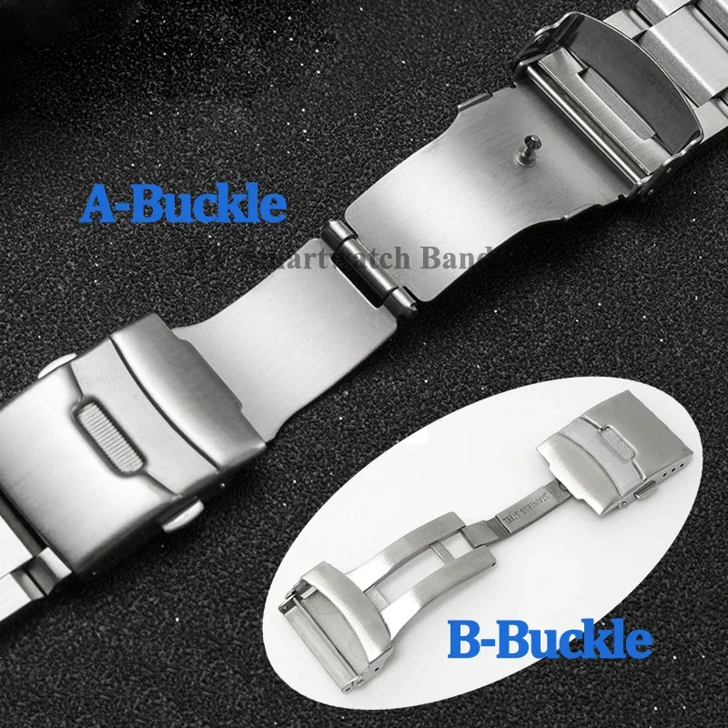 18/19/20/22/24mm/25mm Stainless Steel Watch Strap for Seiko for Huawei Watch Gt2/3 Wrist Band Folding Buckle Luxury Men Bracelet