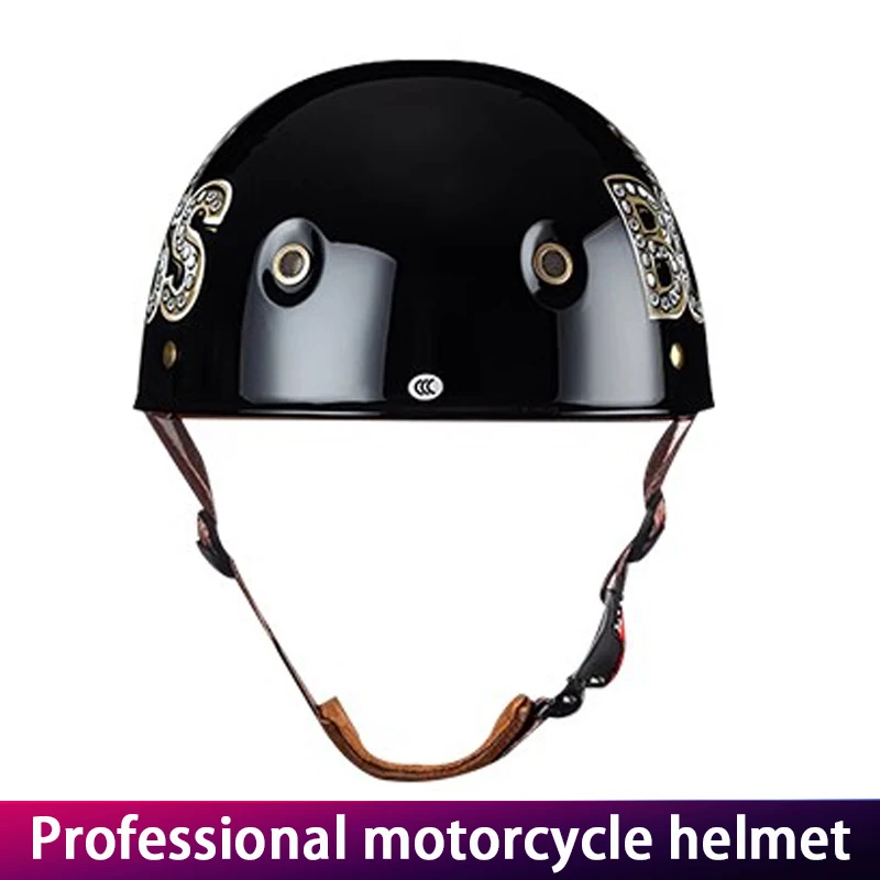 Authentic Vintage Motorcycle Helmet for Men Biker Half Helmet Customized Personalized Design Certified Protection image 2