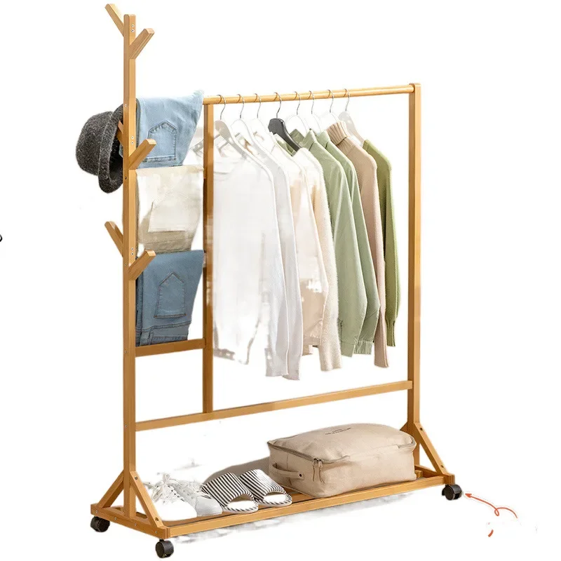 Clothes Rack Floor-standing Bedroom Garment Rack for Clothes Storage Home Use Vertical Clothes Drying Rack