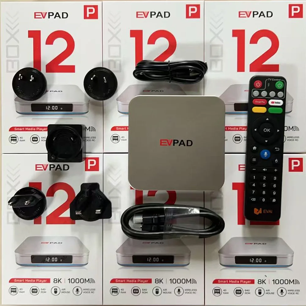 

Оригинальный ТВ-бокс EVPAD 12P 2026 года, новейшая модель, лучший корейский смарт-медиаплеер, 4 ГБ ОЗУ, 64 ГБ ПЗУ, многофункциональный ТВ-бокс, 8K, Wi-Fi 6, мировой бестселлер