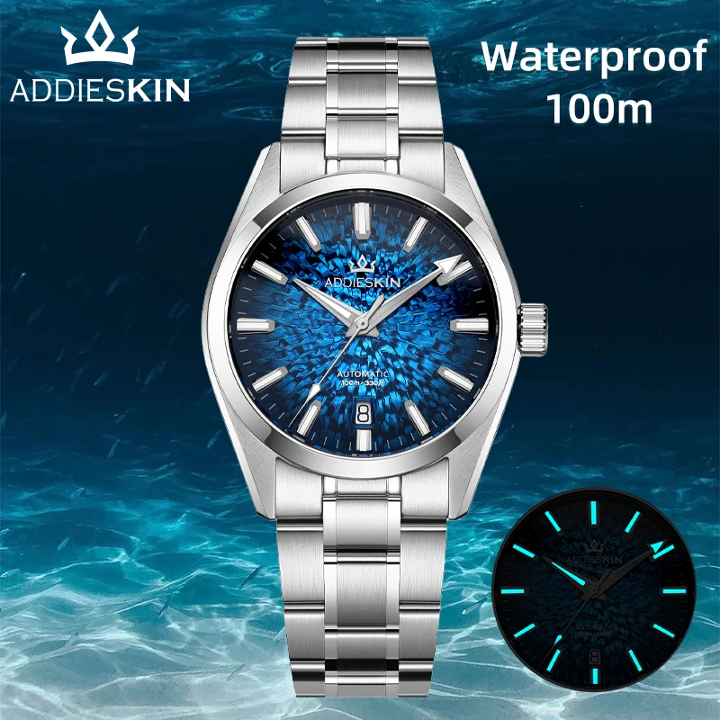 

ADDIESKIN Watches For Man High-End Waterproof Miyota 9015 Automatic Mechanical Watch Sapphire Gradient Dial Luminous Watches New