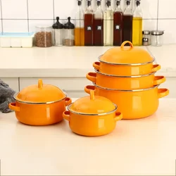 Nonstick Soup Pot Enamel Cooking Hot Pot Thick Bottom Stock Pot Handle Ramen Noodles Gas Cooker Kitchen Cookware