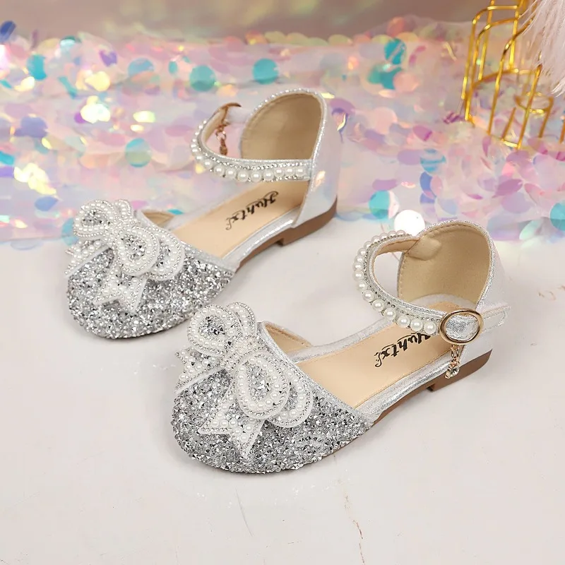 Kinder-Tanzschuhe mit süßen Schleifen, Mädchen-Sandalen mit weicher Sohle, rutschfest, 2026 Brandneue Kinder-Prinzessinnen-Sandalen im koreanischen Stil – Detail 5