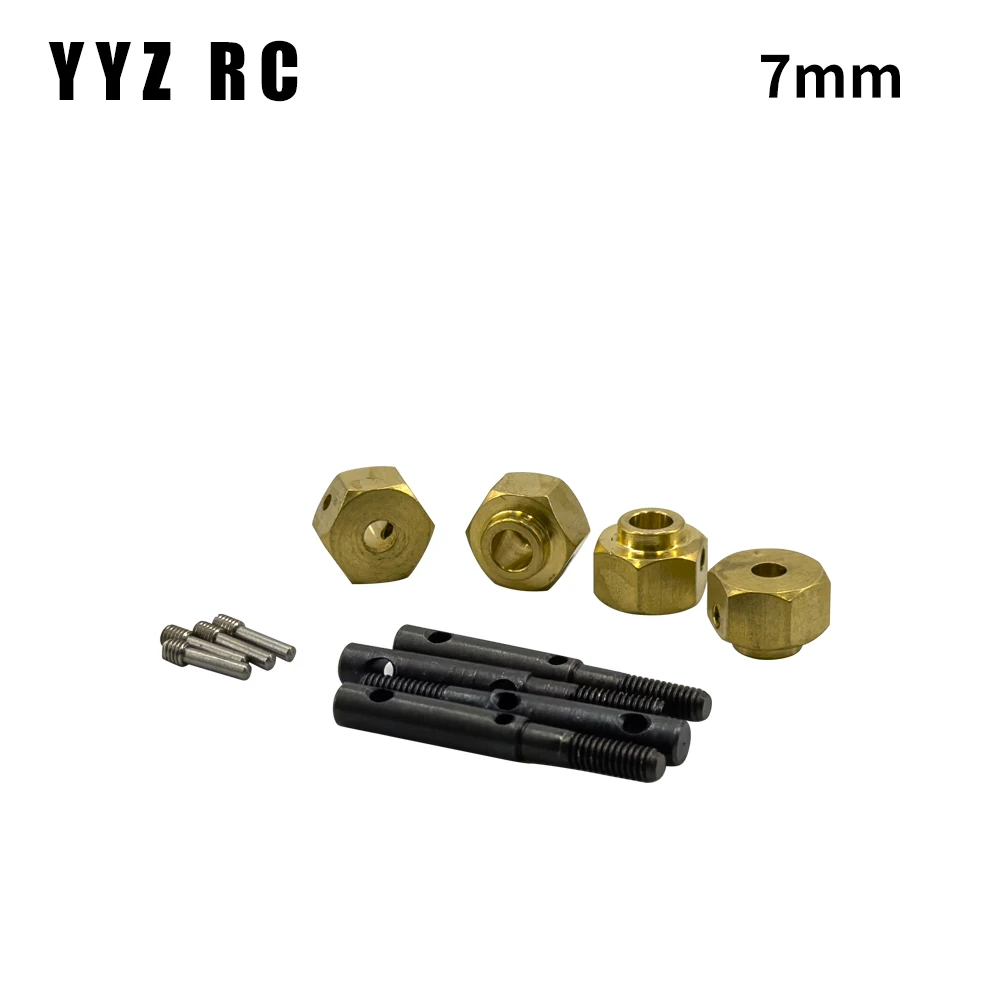 Mozzo ruota in ottone più pesante da 12mm adattatore esteso in metallo per parti di aggiornamento Axial Scx10 telecomando Rc Crawler accessori per auto 1/10