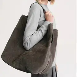European / American Retro Suede Frosted Shoulder Bag New Commuting Simple And Versatile Large Capacity Tote Bag For Women Trendy