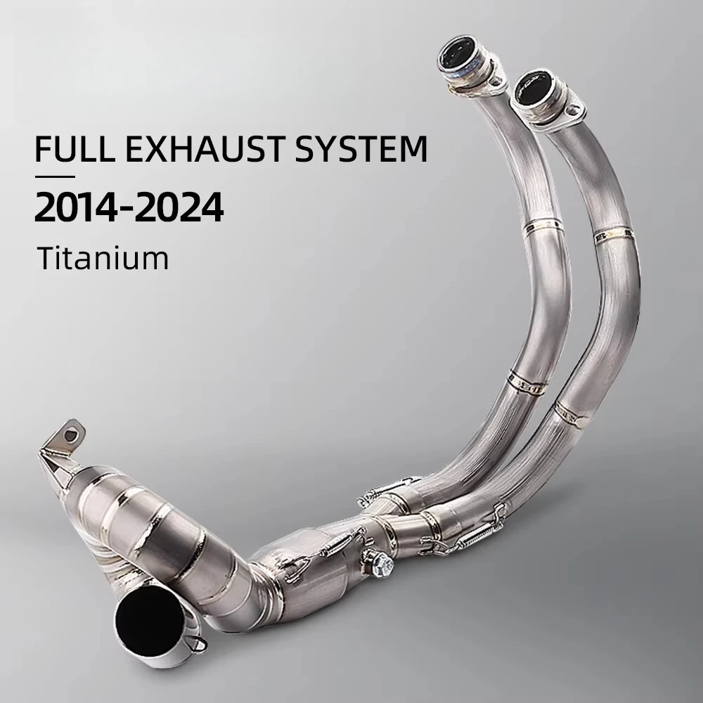 Titanium Alloy Roundabout Modify Motorcycle Exhaust Front Link Pipe Slip-On Tube 51mm Interface for MT07 FZ07 XSR700 2014-2024
