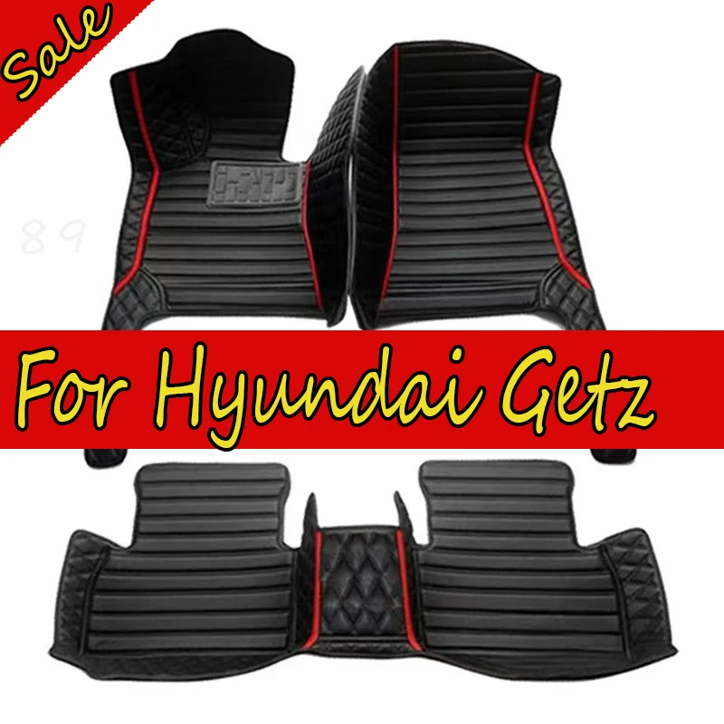 Car Floor Mats For Hyundai Getz Prime Click Inokom TB 2002~2011 Rugs Luxury Mat Protective Pad Leather Carpets Car Accessories