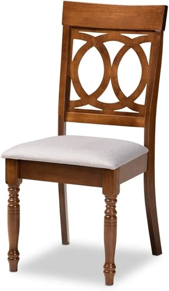 Terminou madeira jantar cadeira conjunto, cinza e marrom, 4 pcs