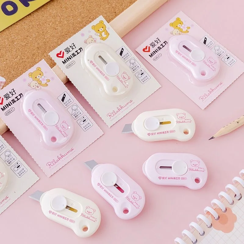 Ellen Brook 1 PCS Kawaii Mini Pocket Bear INS Utility Knife Box Knife Paper Cutter Craft Wrapping Stationery