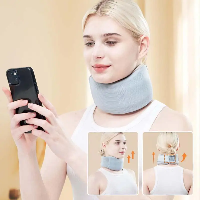 Cervical Neck Brace Adjustable Soft Foam Wraps Neck Support Soft Neck Support Brace For Sleeping Aligns & Stabilizes Vertebrae