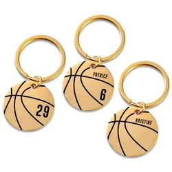 Personalized Engraved Basketball Keychain,Sports Jewelry,Basketball Player KeyringGift From Dad To Son,Custom Sports Gift