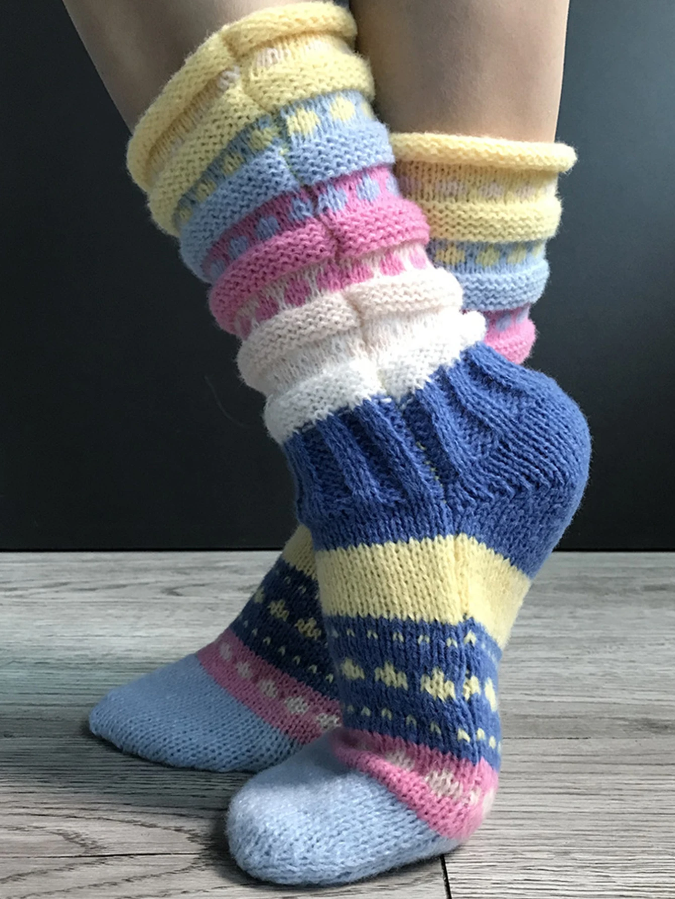 Winter Jacquard Thread Socks Washable Anti-Freezing Thermal Socks Suitable for Indoor and Outdoor