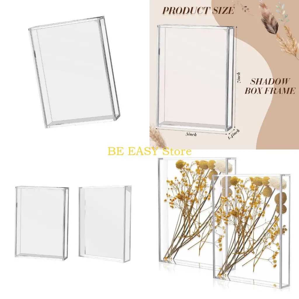 E28F Shadows Box Frame Clear Photo Frame Pet Memorial Shadows Box DIY Tabletop Display Case Room/Birthday/Weddings/Party