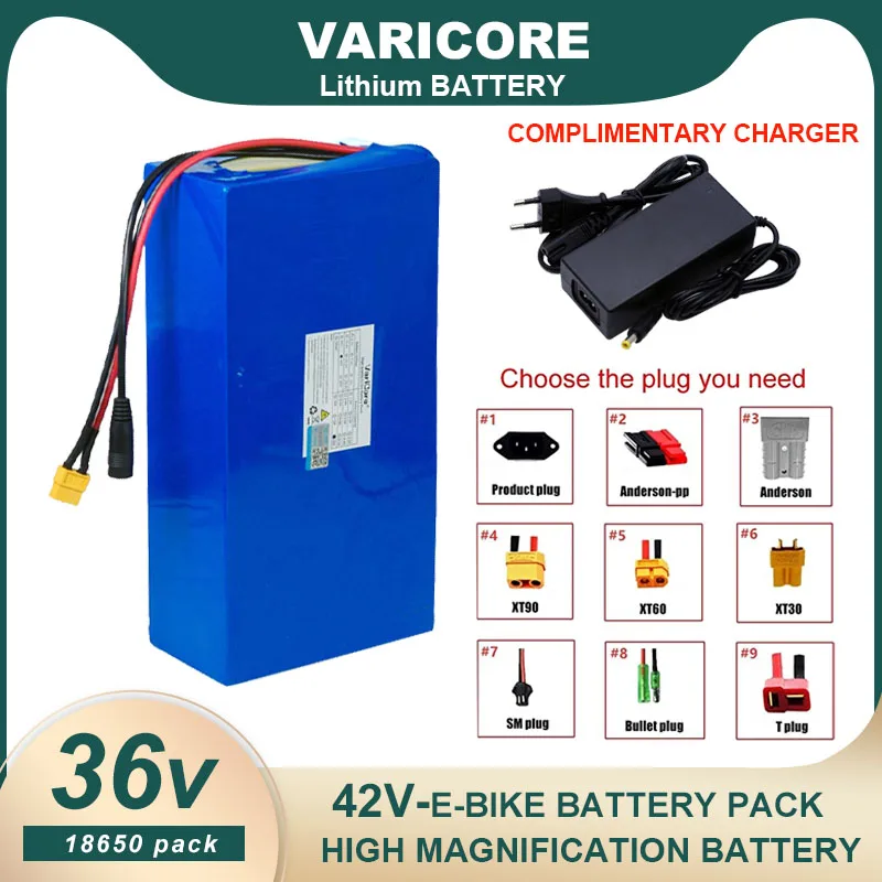 

36V 30ah/20ah/18ah/15ah/12ah 18650 Lithium battery 500w 750w 1000w batteries 30A BMS free 42V 2A Charger