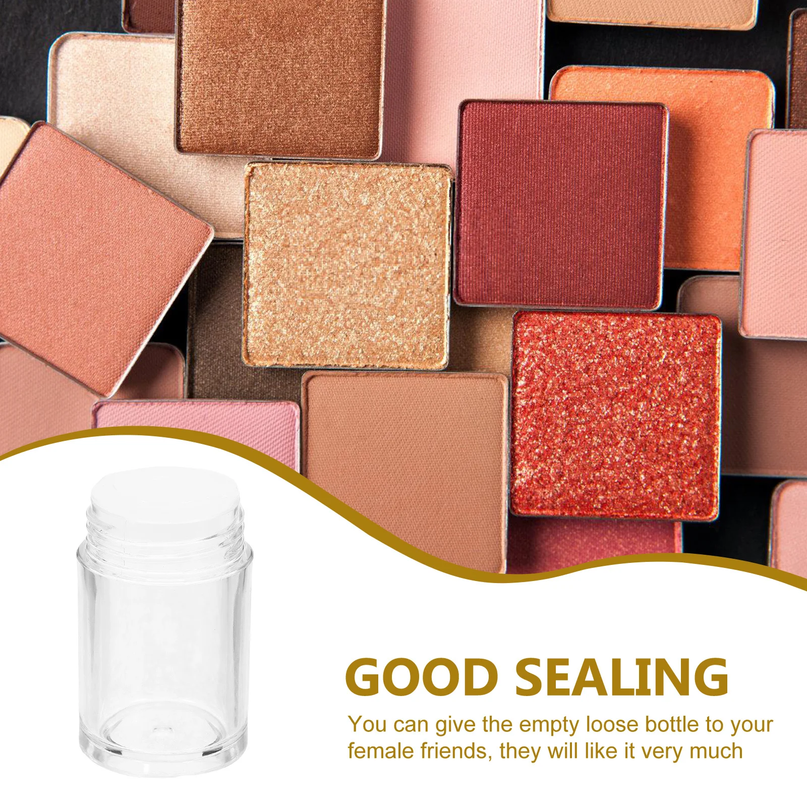 

6Pcs Compact Loose Powder Bottles Airtight Lid for Good Sealing DIY Makeup Container Loose Powder Bottle Open-Hole Bottle