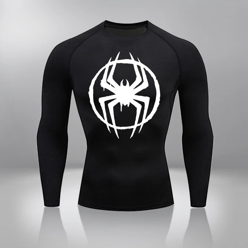 Men's Long Sleeve Superhero Compression Tees Quick Dry Fitness Cycling Running T-Shirt Workout Training Underwear Gym Clothing