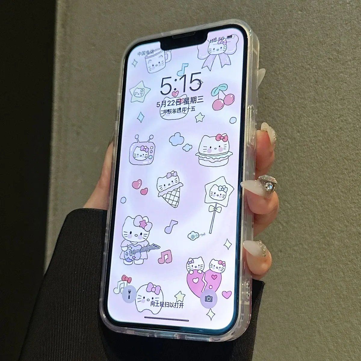 Sanrio Hello Kitty Full Screen KT Phone Case For iPhone15 14 13 12 11Pro Max 78Plus XR XS MAX Y2K Girl Cute Anti Fall Back Cover