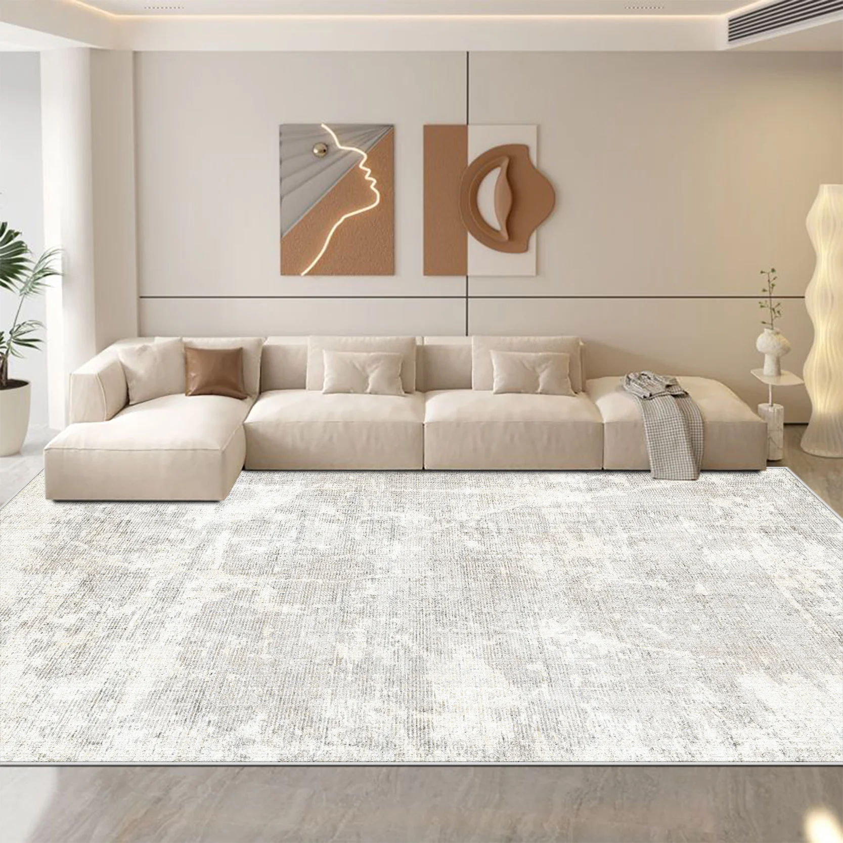 Light Luxury Abstract Carpets for Living Room light Grey Large Carpet Hall Sofa Area Rugs Bedroom Bedside Cloakroom Foot Mat