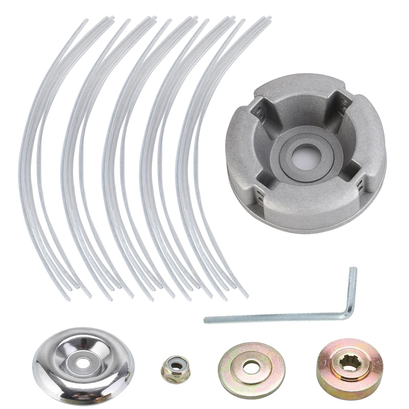 Universal Aluminum Alloy Lawn Mower Head Trimmer Head Spool Replacement Eater Trimmer Head Replacement for Lawn Mower