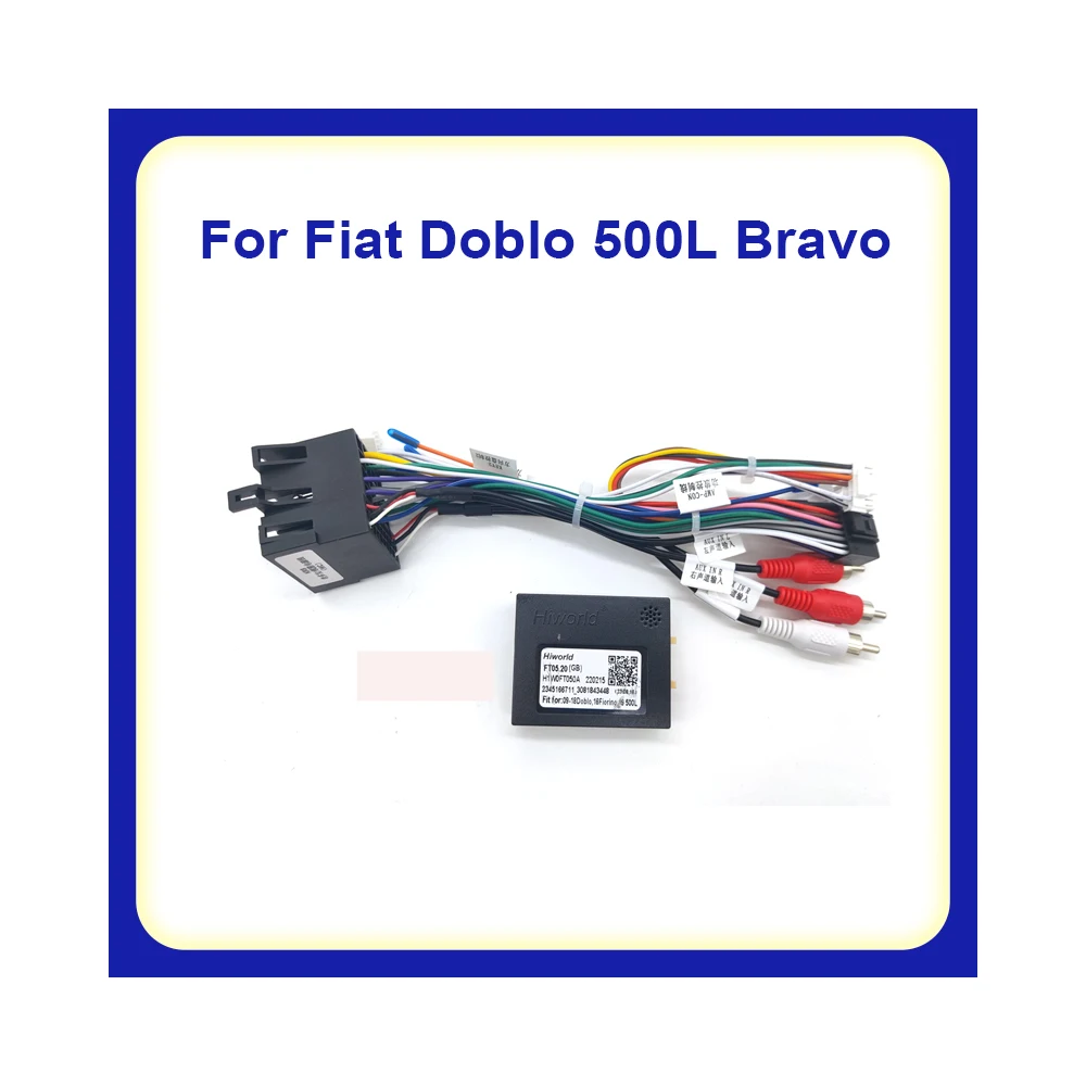 2 Din Car Radio Connector Socket Cable Power Wiring Harness with CAN Bus for Fiat Doblo 500 Punto Linea Bravo Palio Panda