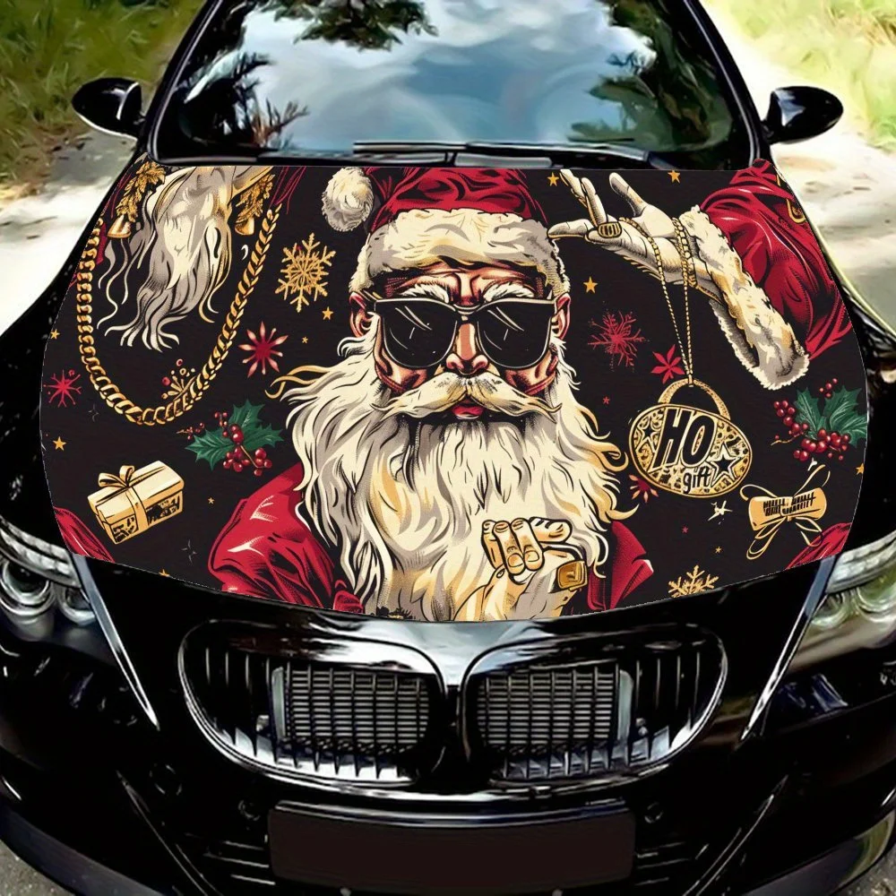 

Стимпанк - стиль Санта-Клауса, наклейки на капот автомобиля, водонепроницаемые самоклеящиеся виниловые наклейки для автомобиля, защитная наклейка для украшения автомобиля