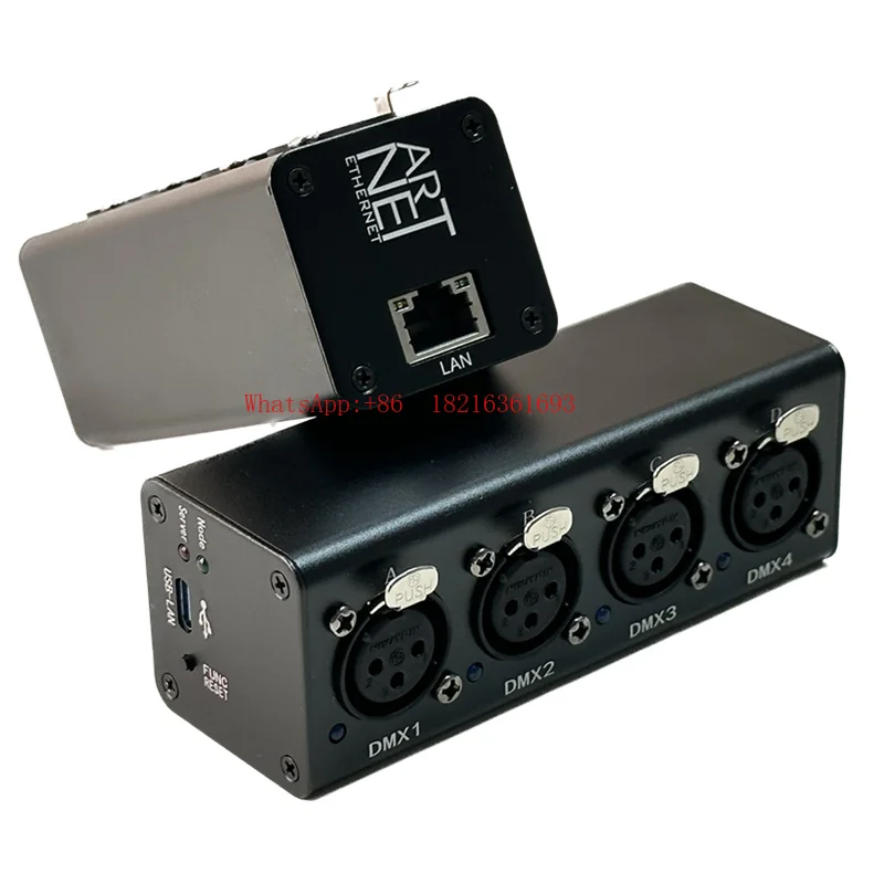 2026 New Portable Built-in USB Card ART-NET Network Lighting Controller with 4-channel DMX512 Bidirectional 2048 Channels