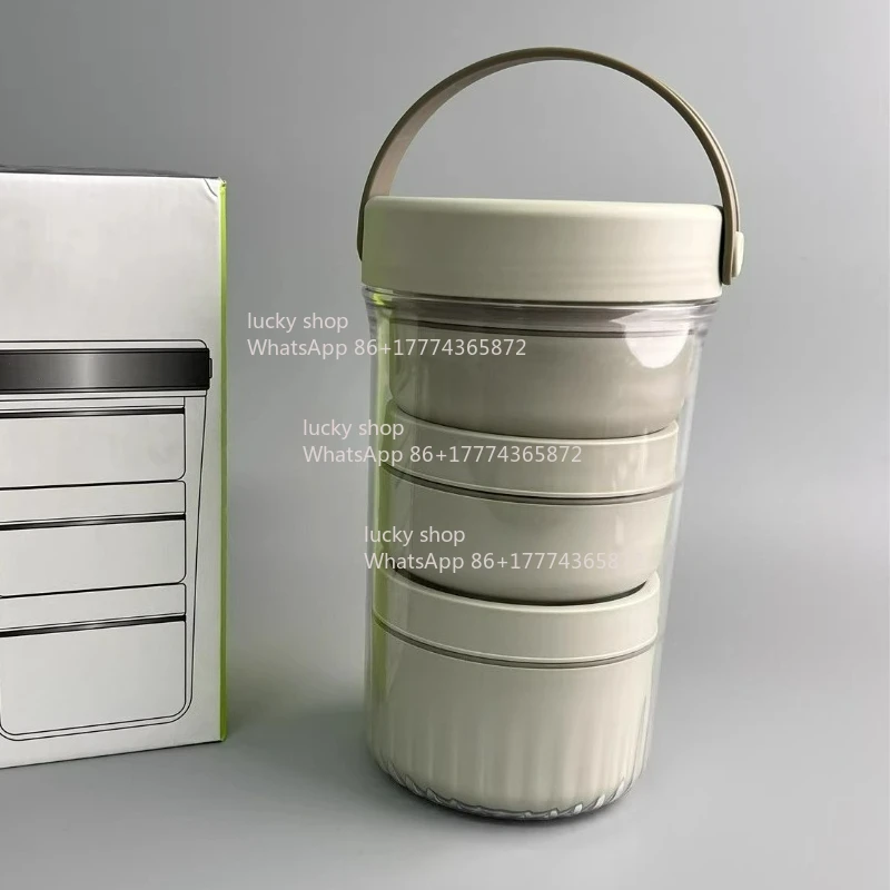 Multi-layer 304 Stainless Steel Portable Thermal Insulation Bucket, Lunch Bucket Box