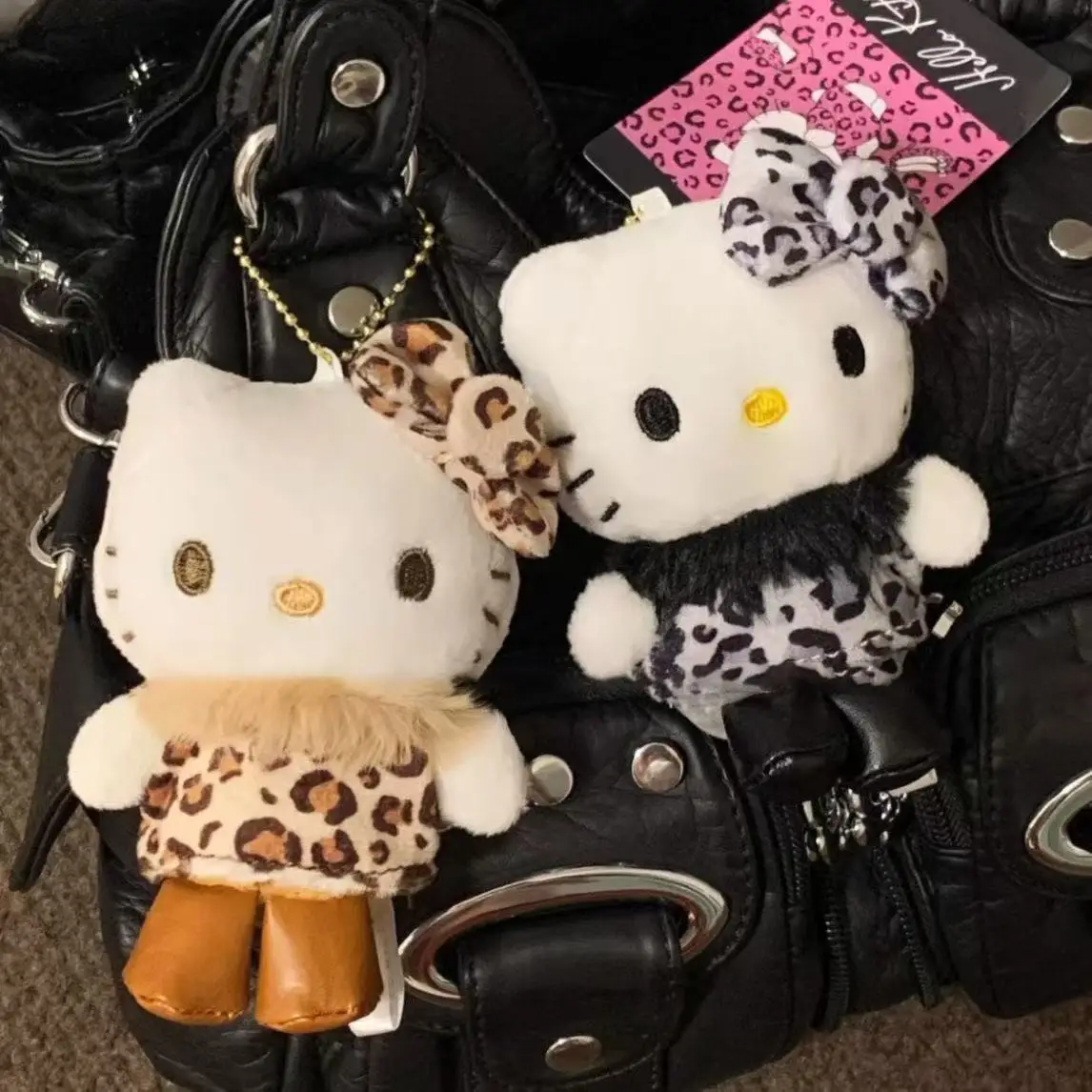 12 centimetri Hello Kitty Leopardo Stampa Roba Peluche Portachiavi Kawaii Gambe Lunghe Kt Gatto Anime Figure Oft Peluche Fascino Ragazze Regali
