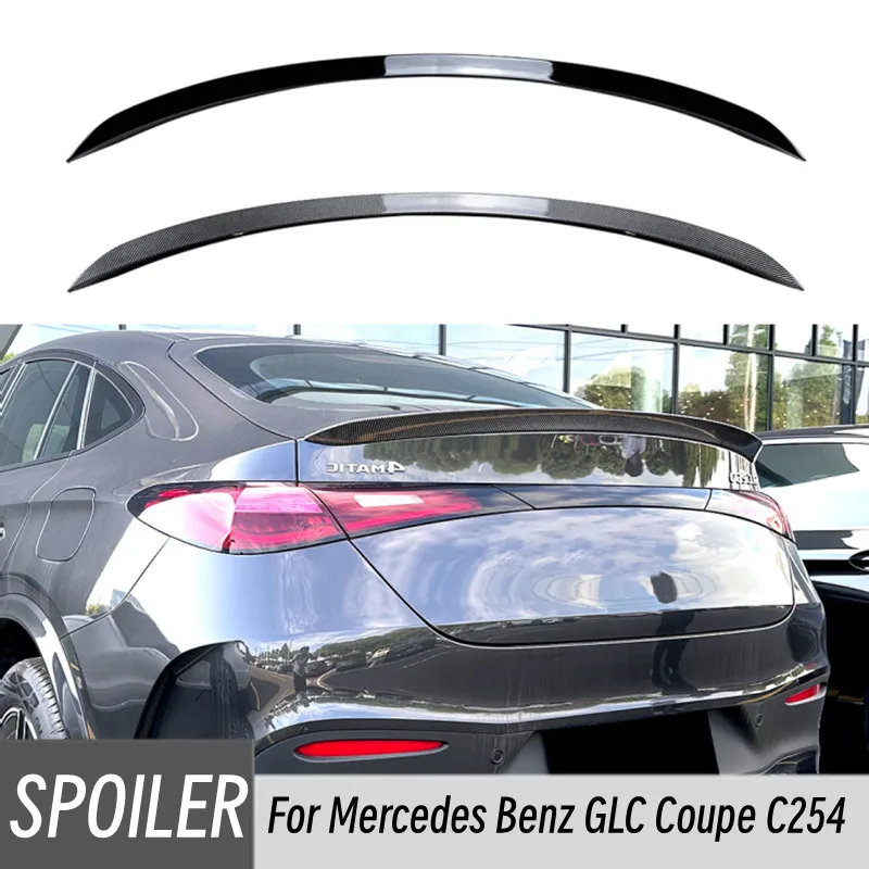 

Для 2024 + Mercedes Benz GLC Coupe C254 Задняя Крышка багажника из АБС-пластика, спойлер, крылья, черный углеродный внешний тюнинг, аксессуары