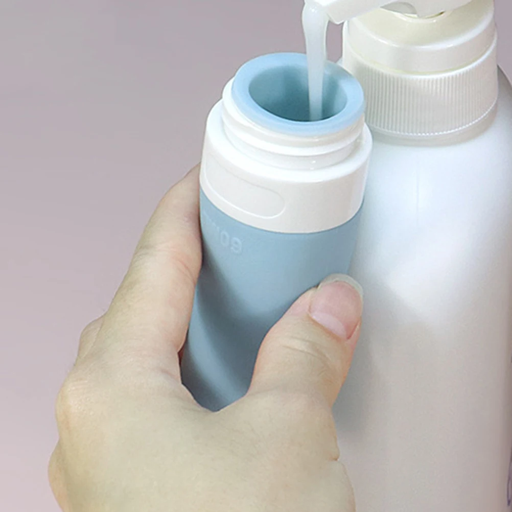 

3pcs Silicone Shampoo And Conditioner Travel Bottles 38ml 60ml 80ml Blue Shampoo Conditioner Travel Refillable Containers