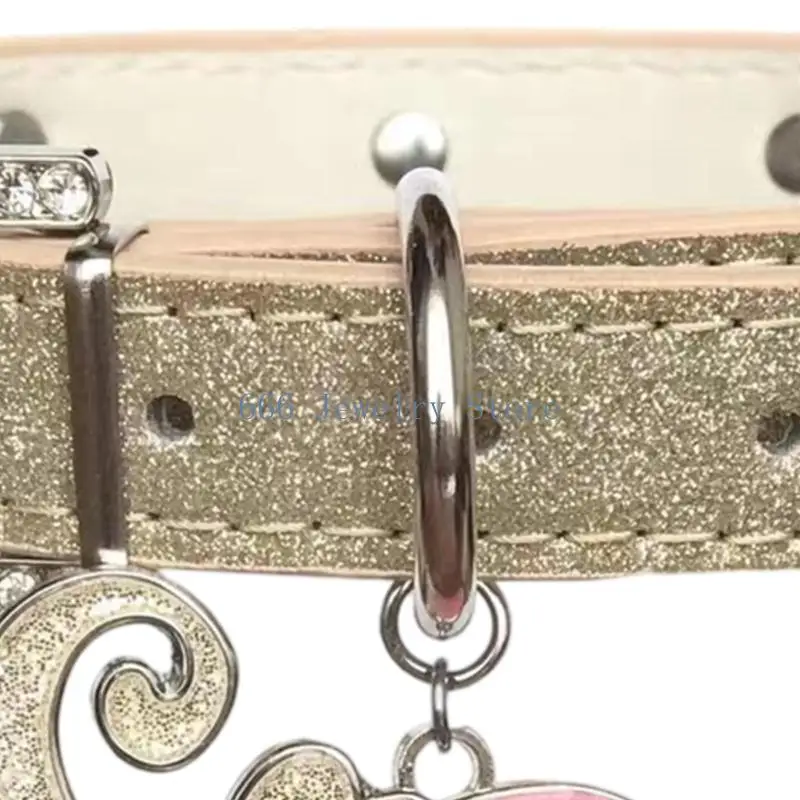 F2TD Leather Collar Necklace Sparkling Alloy Rhinestones Strawberry Charm Casual Party Jewelry