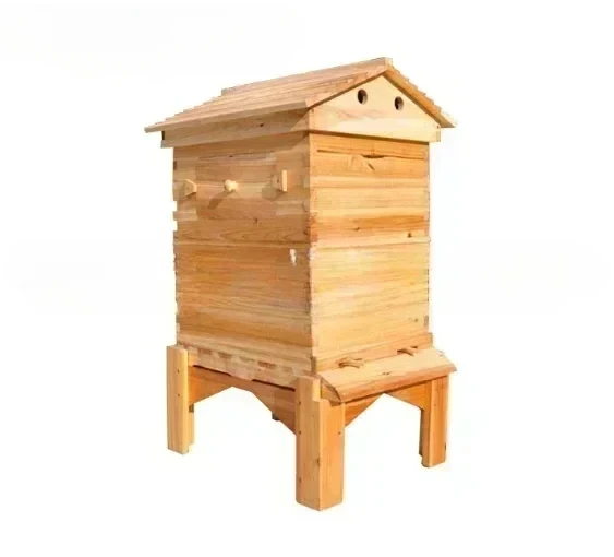 Boiled Wax Fir Beehives Wood Automatic Self-Flowing Honey Bee Hive & 7 Auto Frames Apiculture Beekeeping Equipment Tool Beehive