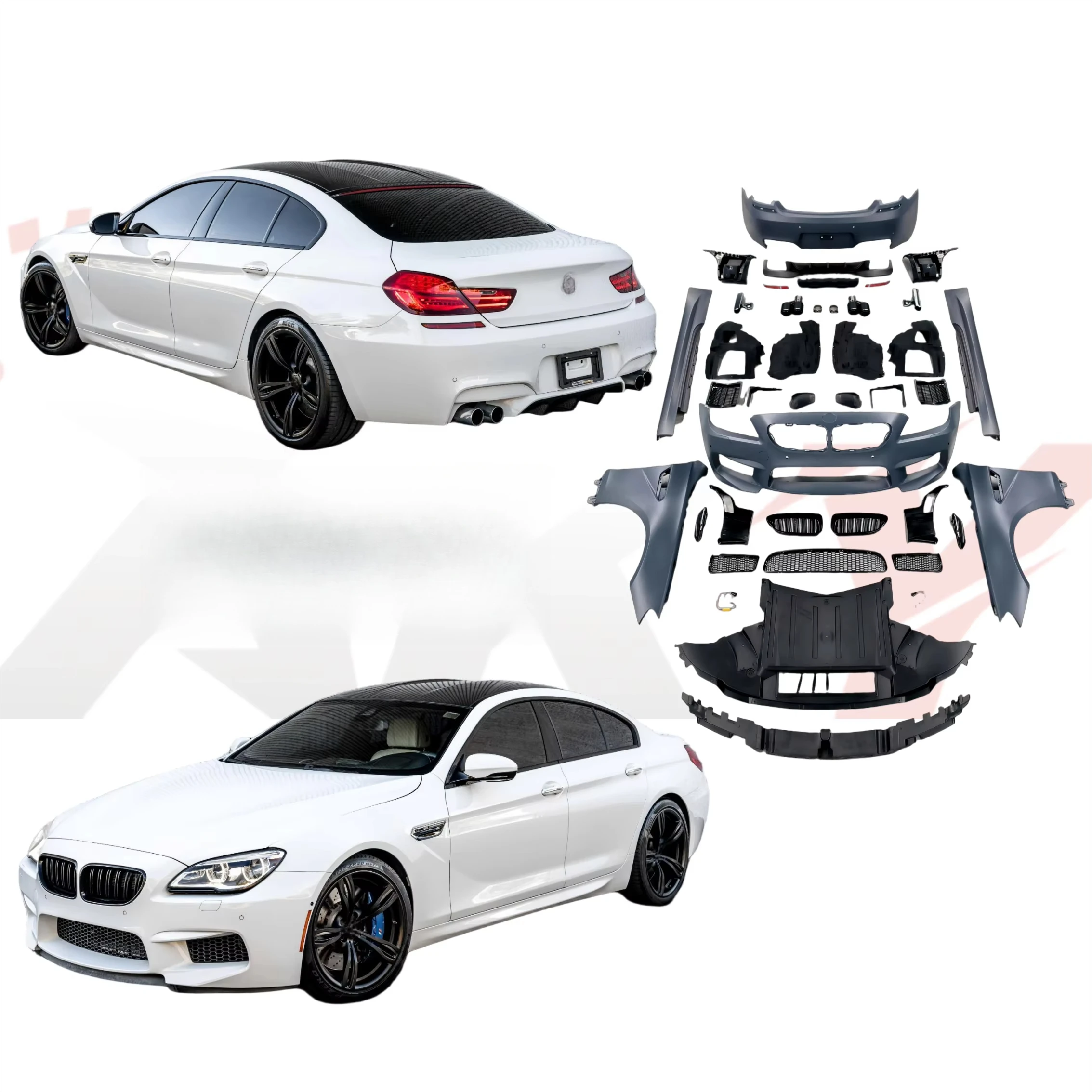 

Bodykit for 6series F06 2011-2018 Upgrade to M6 Style with Front & Rear Bumpers Side Skirts Grille Fenders 1:1 Fitment