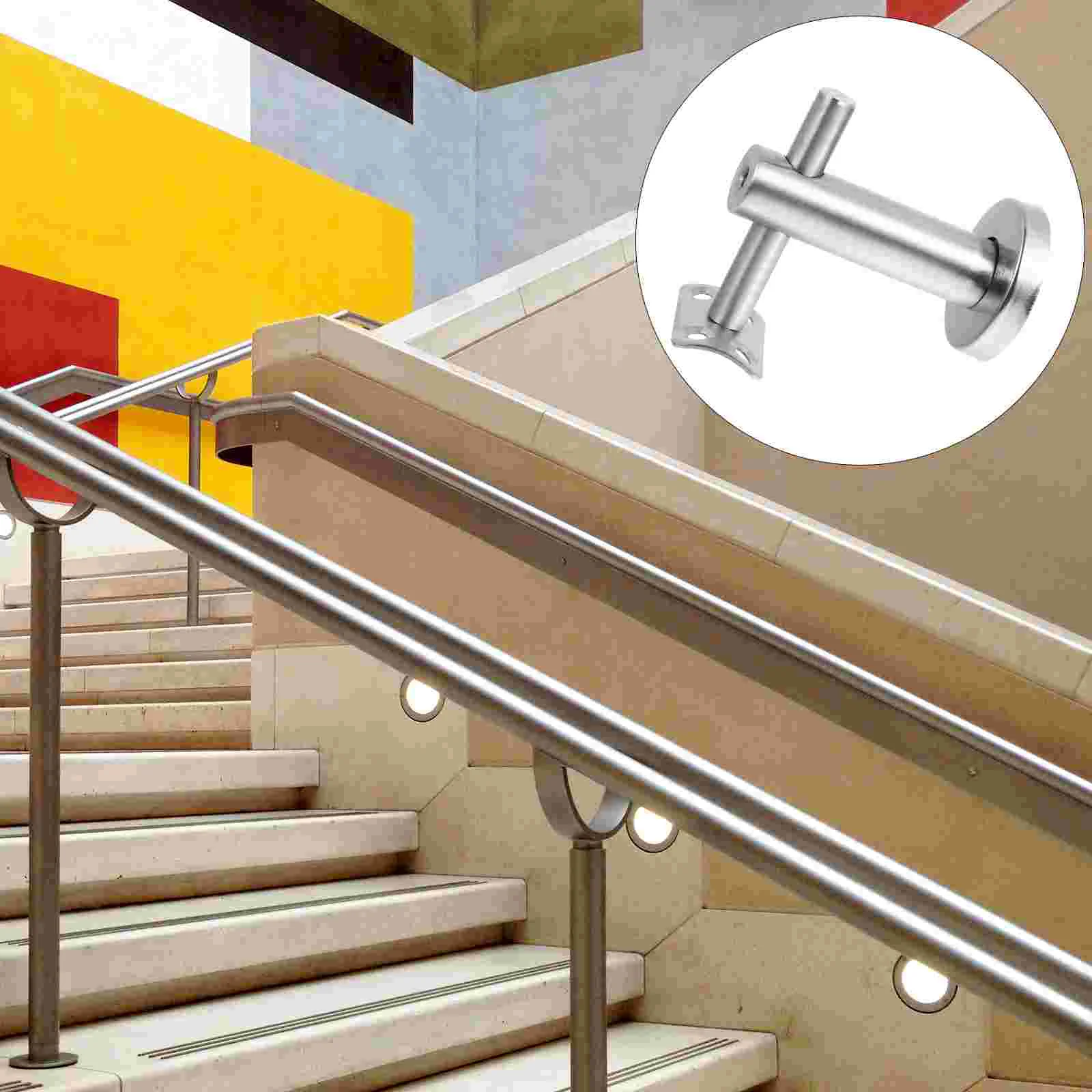 Wall Railing Metal Handrail Bracket Stair Mounted Banister Support Stainless Steel