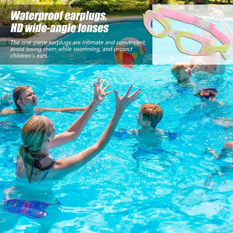 Gafas de natación impermeables para niños pequeños, gafas de natación con tapones para los oídos, 8-12