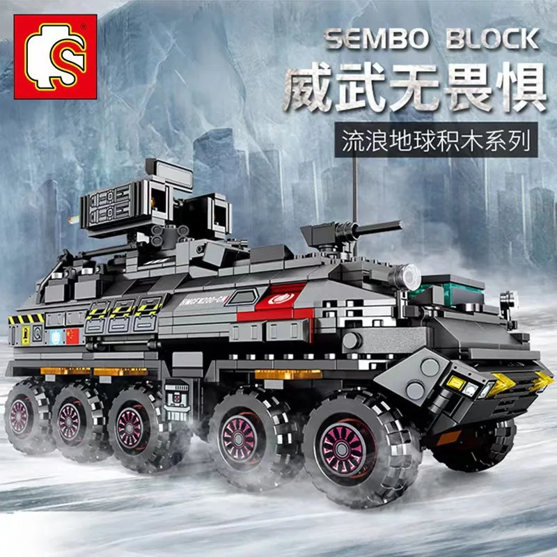 107005 Military Wandering Earth Armored Personnel Vehicle 3 Dolls Army Weapon Building Block Brick Toys Christmas Gift For Kids