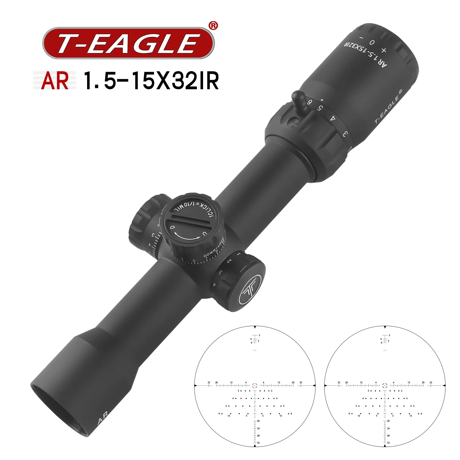 T-EAGLE Optics AR 1.5-15x32 SFIR Tactical Riflescopes Hunting  Airsoft Rifle Scope Spotting Collimator Air Gun Aim PCP Sight