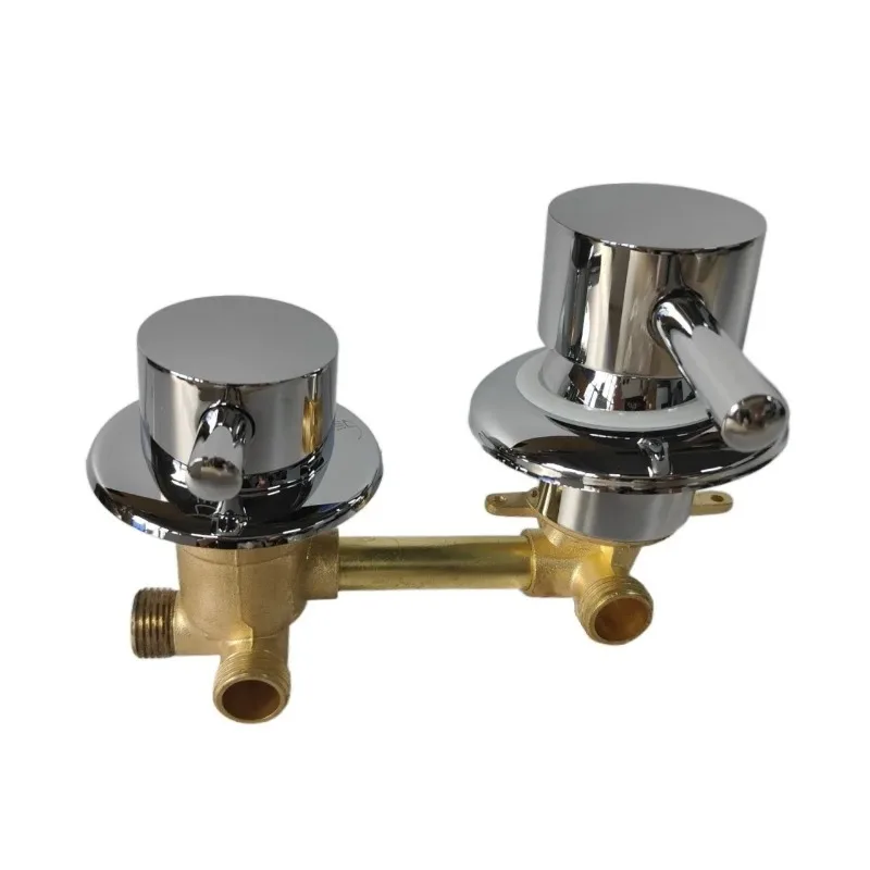 Bathroom Brass Faucet 3 Way Mixing Valve Water Outlet Thread Center Distance 10cm Shower Mixer Cabin Wall Mount Bathroom Valve