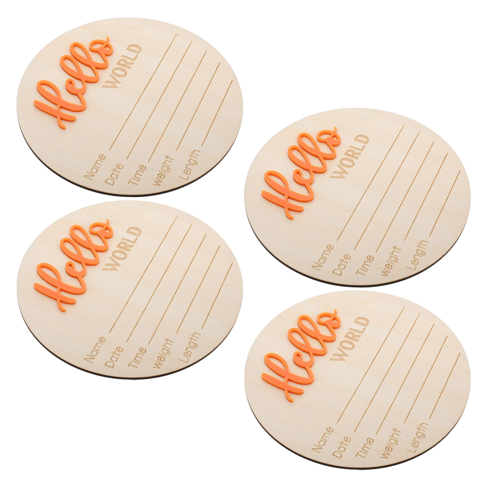 

Wooden Birth Announcement Sign Round Welcome Board Baby Name Plaque Record Birth Details Wood Decorative Keepsake Nursery Prop