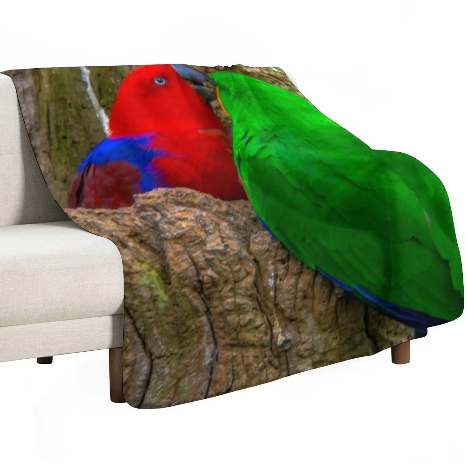 Eclectus Parrots Throw Blanket All Season Lightweight Soft Blanket for Bed