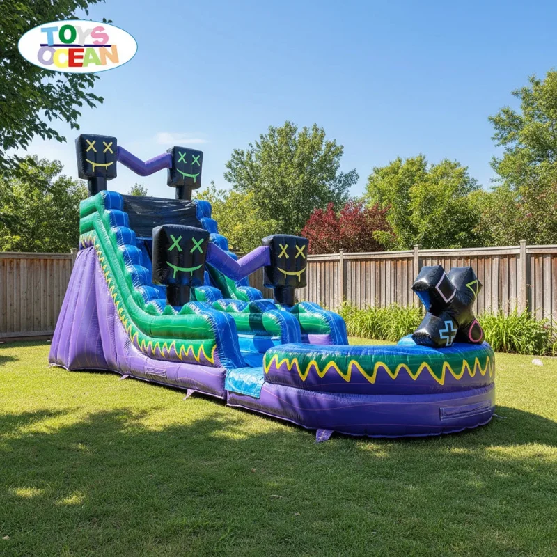 Commercial Large Outdoor Inflatable Level up Water Slide with Pool Suitable for Adults Kids Parties