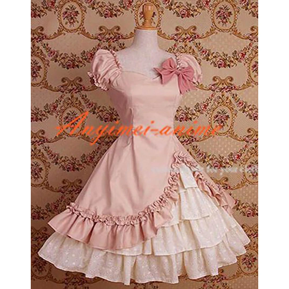 

fondcosplay sweet Gothic Lolita Punk Fashion pink Dress Cosplay Costume CD/TV[CK659]