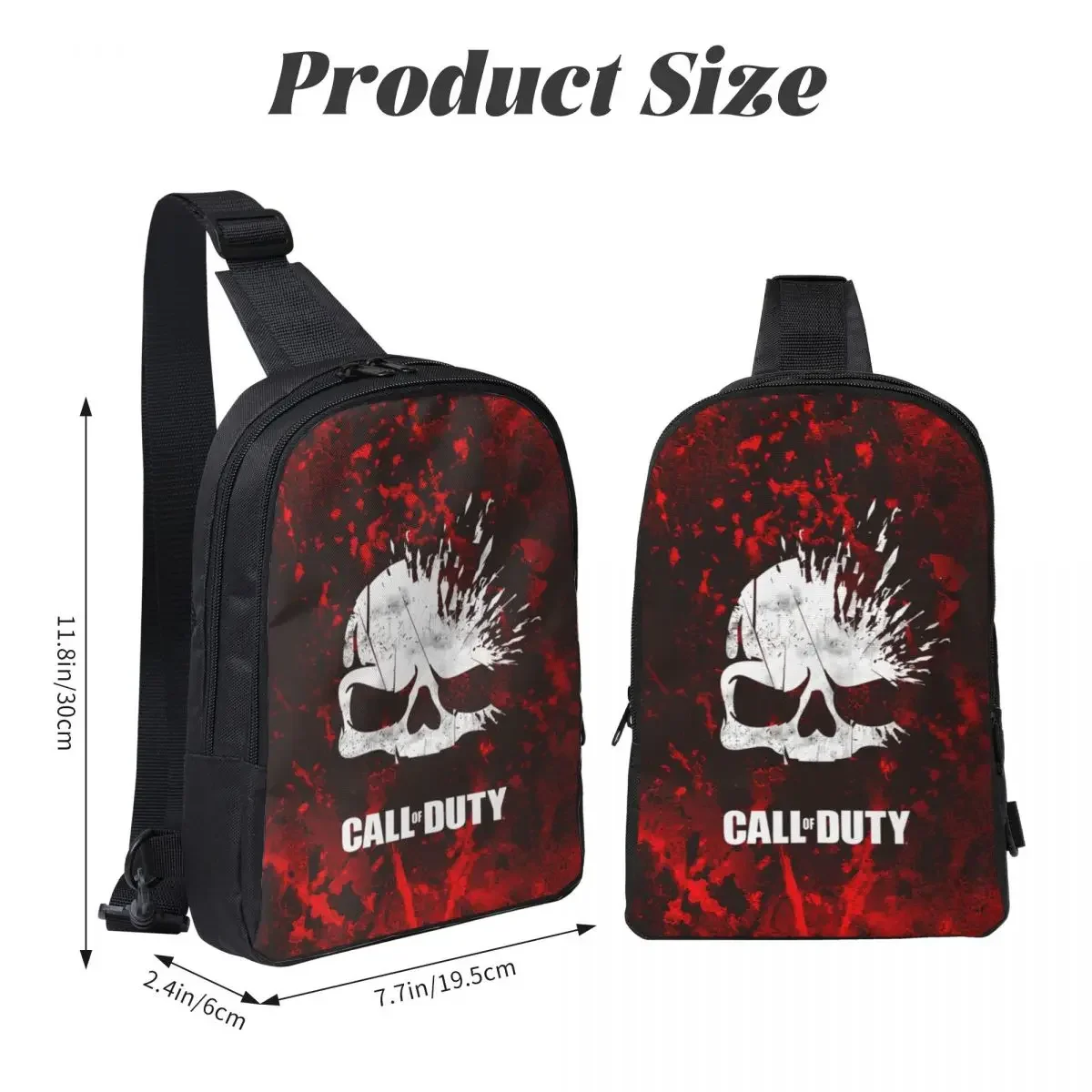 Game Call Of Duty Crossbody Sling Backpack Shoulder Sling Chest Bag Adjustable Travel Hiking Daypack Outdoor for Women & Men